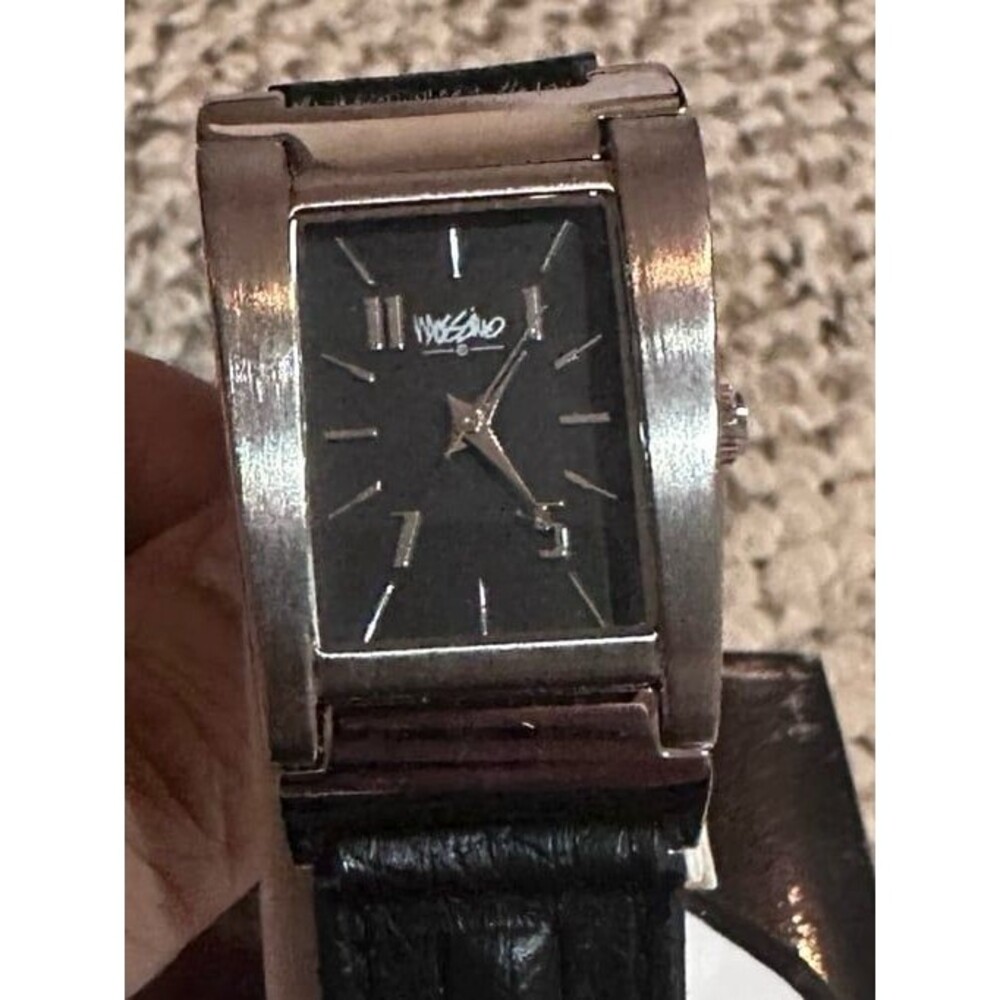 Mossimo Mm90217 Rectangular Black Dial Watch Silv… - image 1